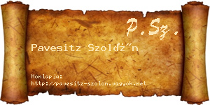 Pavesitz Szolón névjegykártya